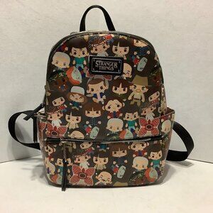 Loungefly Stranger Things Chibi Characters All Over Print Mini Backpack